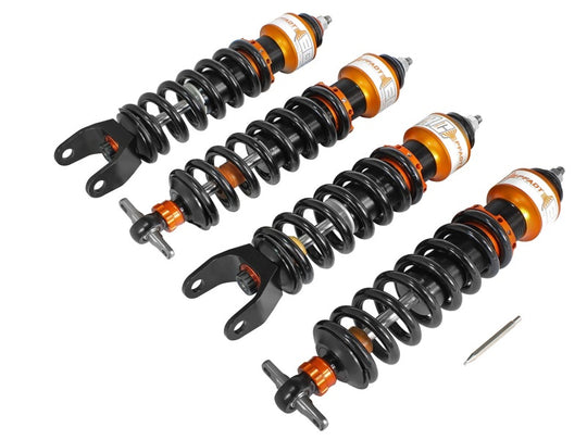 aFe Control PFADT Featherlight single adjustable street and track coilover system for 1997-2013 Chevy Corvette, showing coilover components.
