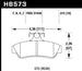 Hawk Performance Hawk 04-06 Pontiac GTO HPS 5.0 rear brake pads installed on vehicle, performance brake pads for enhanced stopping power.