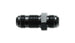 Vibrant aluminum -12AN flare straight bulkhead adapter fitting showing threaded ends and flare connections for high-performance fluid systems.