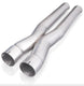 Stainless Works 3-inch X-Pipe connecting stainless steel exhaust pipes with 4.125-inch center-to-center inlets, for performance vehicles.