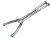 AWE Tuning 05-07 Chevrolet Corvette C6 6.0L X-Pipe, close-up of stainless steel exhaust X-pipe with welded joints.