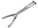 AWE Tuning 05-07 Chevrolet Corvette C6 6.0L X-Pipe, close-up of stainless steel exhaust X-pipe with welded joints.