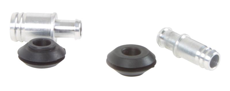 Vibrant soft mount vacuum line fitting assembly for silicone connectors, durable and precise for automotive or industrial use.