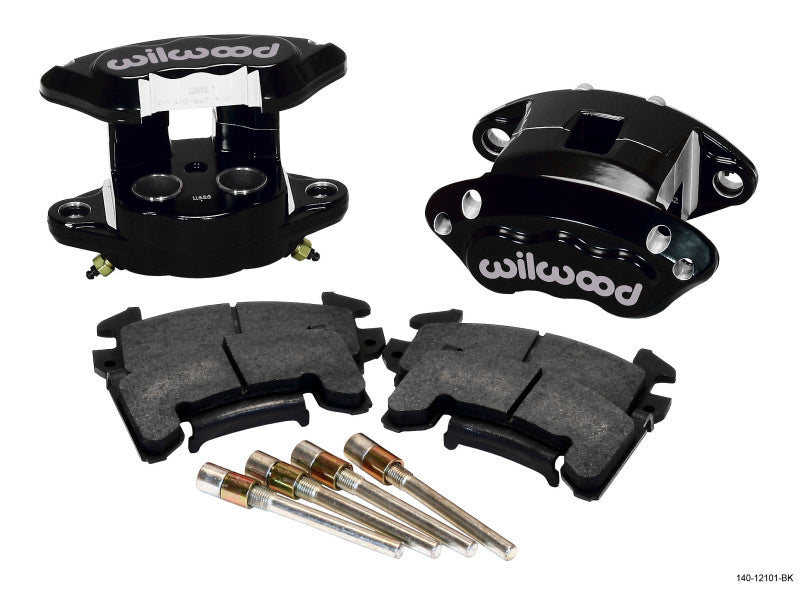 Wilwood D154 rear caliper kit with black finish, 1.12-inch pistons and 1.04-inch rotor for big brake performance