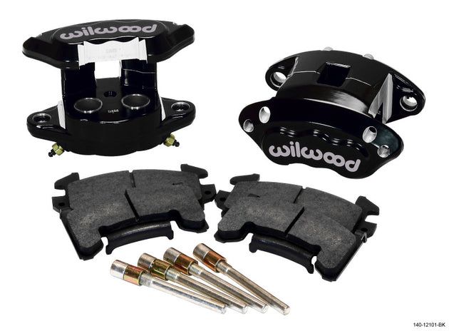 Wilwood D154 rear caliper kit with black finish, 1.12-inch pistons and 1.04-inch rotor for big brake performance