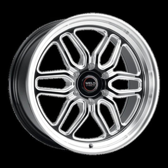 Weld Racing Laguna 6 Drag 20x7 cast wheel with gloss black finish, 6x139.7 bolt pattern, ET13 offset, 4.50 BS, 106.1mm bolt diameter