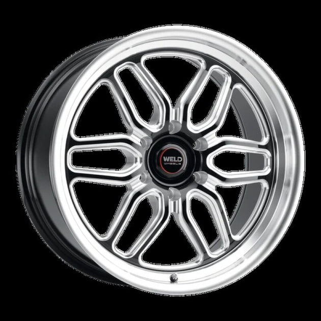Weld Racing Laguna 6 Drag 20x7 cast wheel with gloss black finish, 6x139.7 bolt pattern, ET13 offset, 4.50 BS, 106.1mm bolt diameter