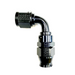 Fragola -4AN Real Street black forged 90-degree hose end fitting for PTFE hoses, made for high-performance automotive use.