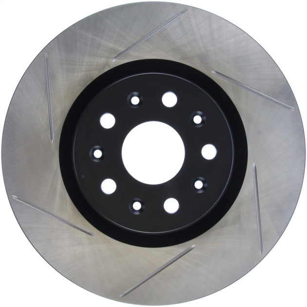 StopTech Sport Slot slotted front right brake rotor for 2016-2018 Cadillac CT6, high-performance automotive brake component.