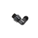 Black Snow Performance Snow -8 ORB to -8AN 90 degree swivel fitting for high-performance fluid connections.