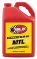 Red Line MTL 75W80 GL-4 gear oil gallon container, showing the product label and packaging for vehicle transmission lubrication.