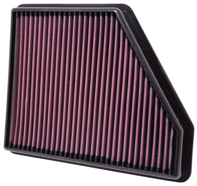K&N Engineering drop-in air filter for 10 Chevy Camaro 3.6L and 6.2L engines, showing the clean, high-performance filter element.