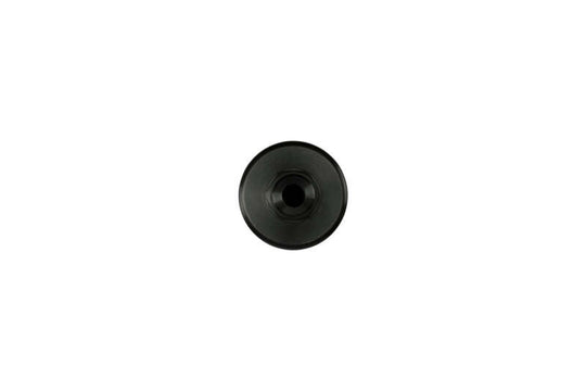 Turbosmart 10um 8AN inline black fuel filter with clear housing for quick fuel flow and filtration in automotive applications