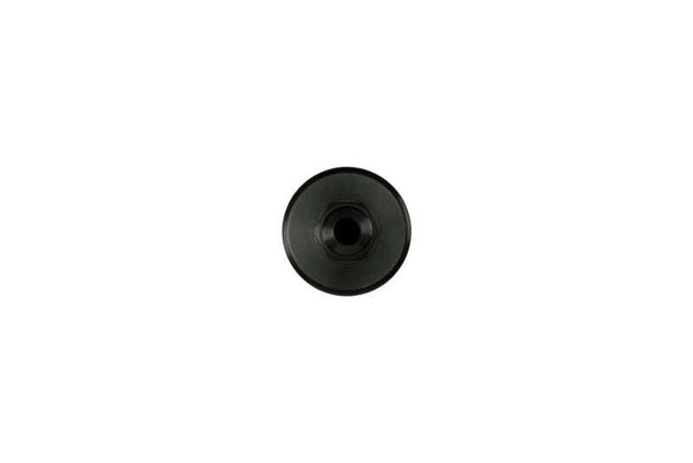 Turbosmart 10um 8AN inline black fuel filter with clear housing for quick fuel flow and filtration in automotive applications