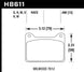 Hawk Wilwood DTC-30 Race Brake Pads from Hawk Performance, racing brake pads with black friction material and metal backing plate.