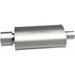 MagnaFlow stainless steel muffler with polished tip, 14x5x8 inches, suitable for automotive exhaust systems.