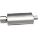 MagnaFlow stainless steel muffler with polished tip, 14x5x8 inches, suitable for automotive exhaust systems.