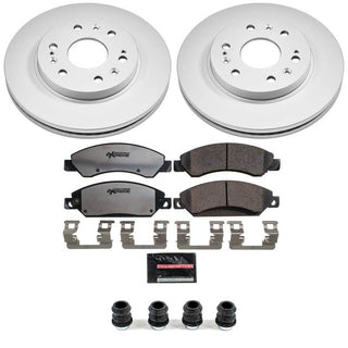 PowerStop front Z36 coated brake kit for 2007-2008 Cadillac Escalade, includes performance brake components for truck and tow use.