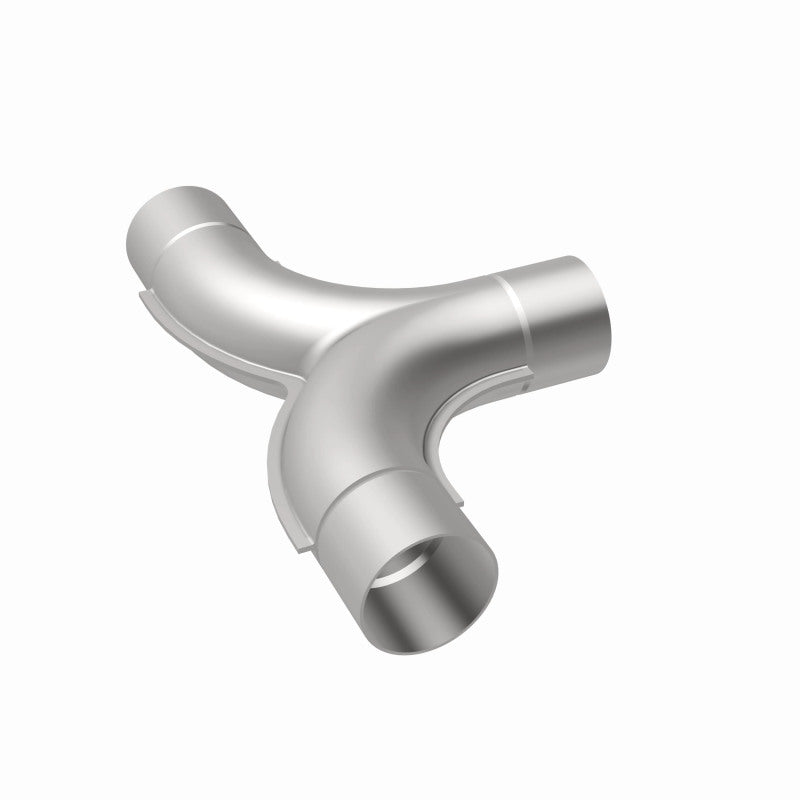 MagnaFlow stainless steel 2.50-inch smooth transition T connecting pipe with 90/90 degree bends for exhaust systems.