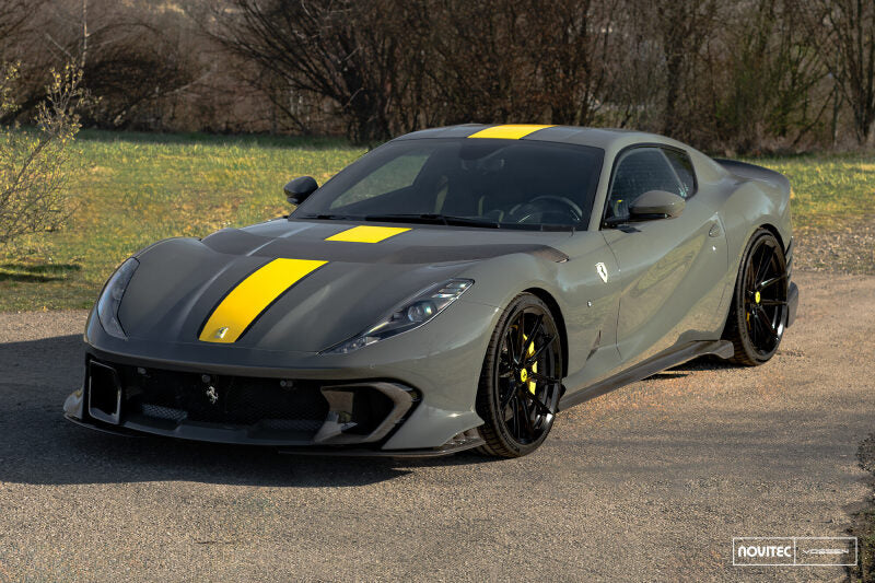 Vossen forged NF10 22x12.5 inch gloss black rear wheel for Ferrari 812 Superfast/GTS with 5x114.3 bolt pattern and ET46 offset