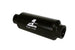 Aeromotive in-line fuel filter with AN-12 ORB fitting and 10 micron microglass element for clean fuel filtration.