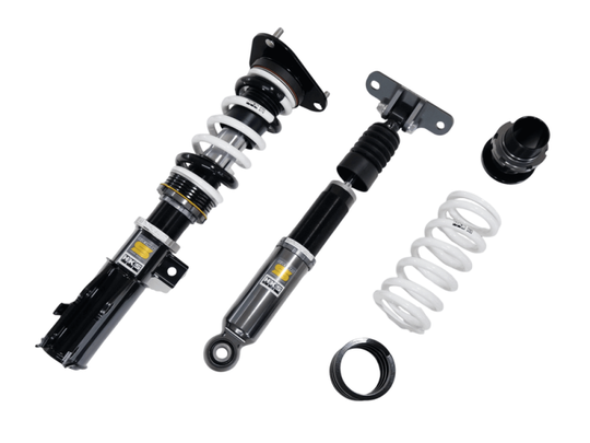 HKS 2023+ Toyota GR Corolla Hipermax MAX S coilover kit installed on the GZEA14H model, showing the full suspension setup.