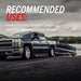PowerStop Z36 performance front brake pads with hardware installed on a Ford F-450 Super Duty truck from 2017 to 2019.