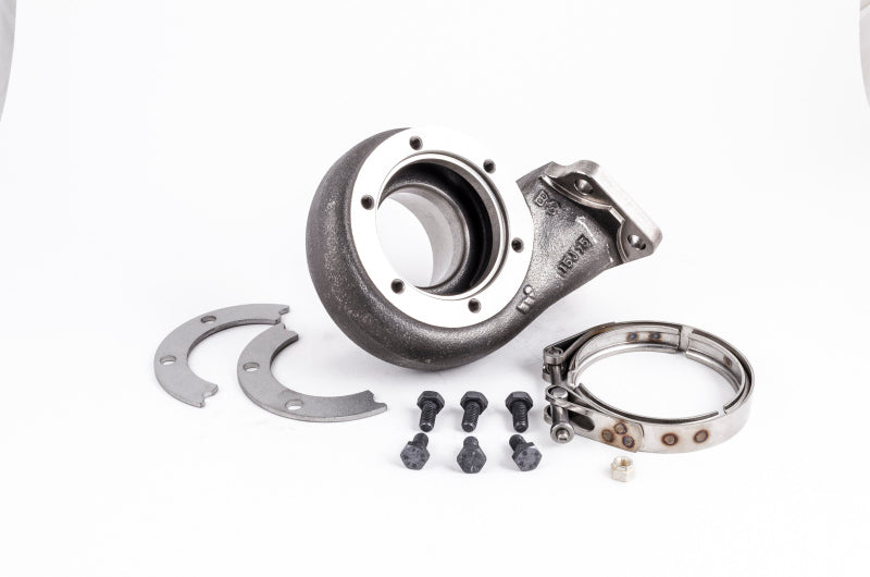 Garrett GT30R turbine housing kit with V-band T3 flange, 0.63 A/R, Ni-Resist material, showing the turbine housing components.