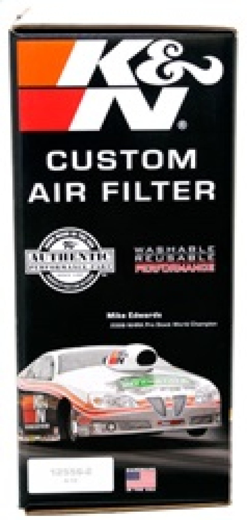 K&N Engineering 14-inch OD custom drop-in air filter with 12-inch ID and 6-inch height for improved engine airflow.
