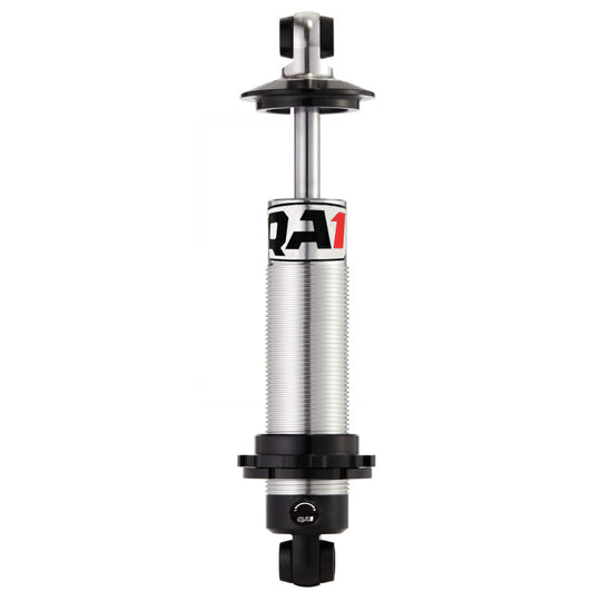QA1 Ultra Ride Series shock absorber with rebound adjustment, aluminum body, bushing mount, 10.125 to 14 inches length, for performance vehicles.