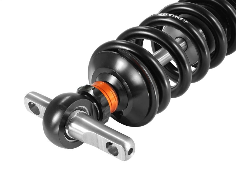 aFe Control PFADT Series Featherlight adjustable street and track coilovers for Chevy Corvette 2014-2015, showing the coilover system with springs