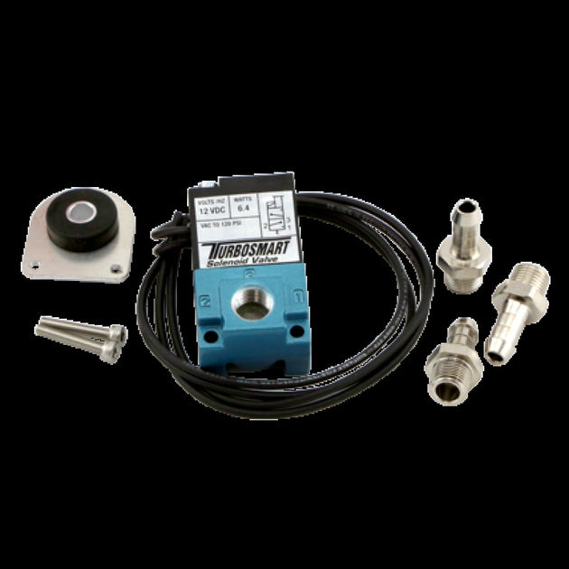 Turbosmart eB2 Spare Solenoid Kit for boost controller accessories, featuring compact solenoid components and wiring.