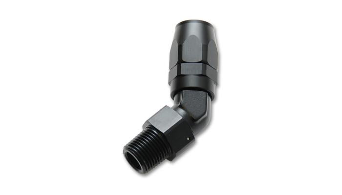 Vibrant -10AN male NPT straight hose end fitting with 3/8 NPT thread, metal construction, and polished finish.