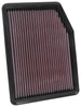 K&N Engineering drop-in air filter for 2019 Chevrolet Silverado 1500 V8 5.3L engine, showing the clean rectangular filter element.