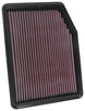 K&N Engineering drop-in air filter for 2019 Chevrolet Silverado 1500 V8 5.3L engine, showing the clean rectangular filter element.