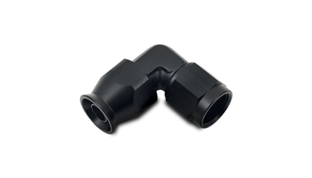 Vibrant -4AN forged aluminum non-swivel hose end fitting for PTFE lined hoses, black finish, high-performance automotive and racing use.