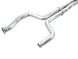 AWE Tuning Cadillac CT5-V Blackwing catback exhaust with chrome silver tips, showcasing sleek black exhaust pipes and polished tips.