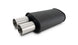 Vibrant Streetpower flat black muffler with dual straight tips, 9x5x15 inches body, 2.5-inch inlet, 3-inch tip outer diameter
