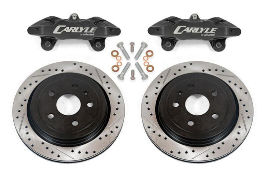 BMR Chevrolet Corvette C7 brake kit with 15-inch drilled and slotted rotors and black calipers for enhanced performance.