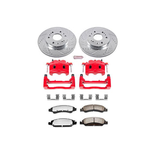 PowerStop Z36 truck and tow brake kit for 2015-2020 GMC Yukon XL, front performance brake calipers and components.