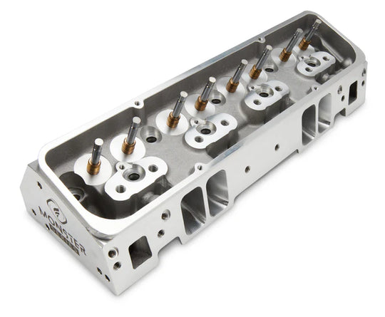 Frankenstein Engine Dynamics SBC M23 23° cylinder head with 223cc intake ports, bare aluminum for small block Chevy engine.