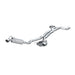 MBRP catback exhaust system with dual round tips for 2010 Chevy Camaro V6 3.6L, showcasing polished chrome tips and exhaust pipes.