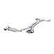 MBRP catback exhaust system with dual round tips for 2010 Chevy Camaro V6 3.6L, showcasing polished chrome tips and exhaust pipes.