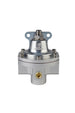 Aeromotive 3-port carbureted fuel pressure regulator with two ORB-06 and one ORB-6 fittings, showcasing the black metal body and ports.