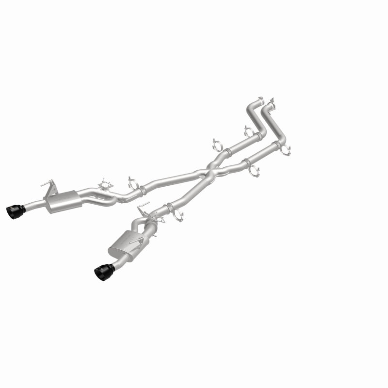 Magnaflow 26+ Dodge Charger 3.0L SPEQ Cat-Back Exhaust System installed, showcasing polished pipes and muffler components.