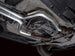 AWE Tuning Cadillac CT5-V Blackwing catback exhaust with chrome silver tips, showcasing sleek black finish and dual exhaust outlets.