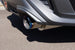 HKS Hi-Power Muffler VBH FA24 catback exhaust system installed on a vehicle, showcasing the sleek stainless steel design.