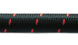 Vibrant black and red nylon braided flexible hose, 5-foot roll, with two-tone design, suitable for automotive or industrial use