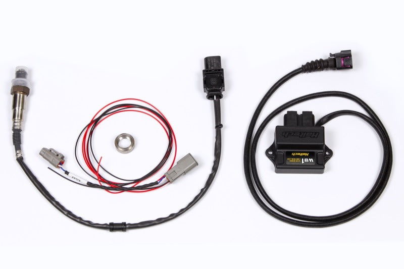 Haltech WB1 single channel CAN O2 wideband controller kit for automotive gauge monitoring, shown in the image.