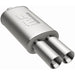 MagnaFlow stainless steel muffler with tip, 14x5x8 inches, featuring dual inlet and outlet pipes for automotive exhaust system.